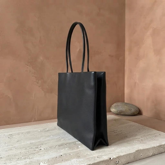Soft Lambskin Leather Mini Tote Bag | Minimalist Top Handle Evening Purse