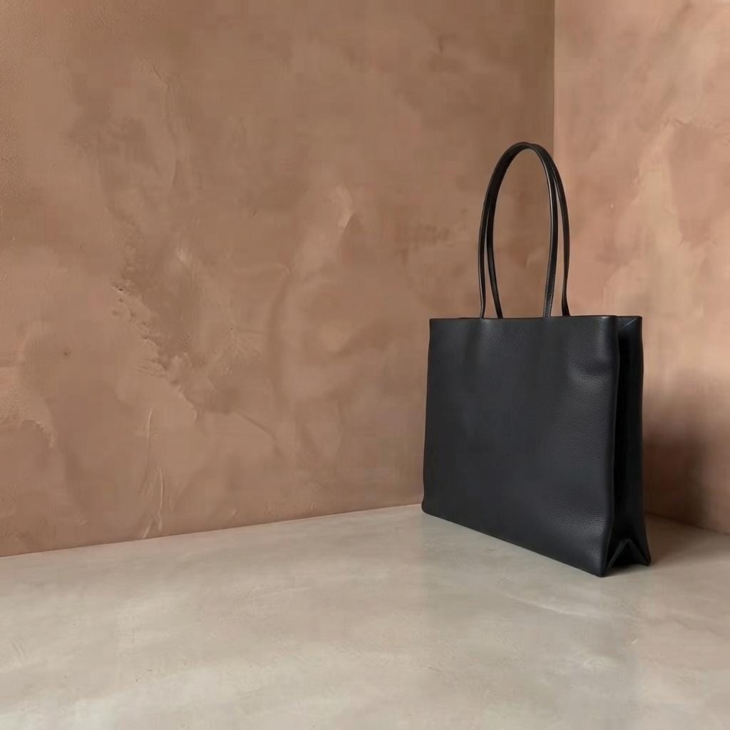 Soft Lambskin Leather Mini Tote Bag | Minimalist Top Handle Evening Purse