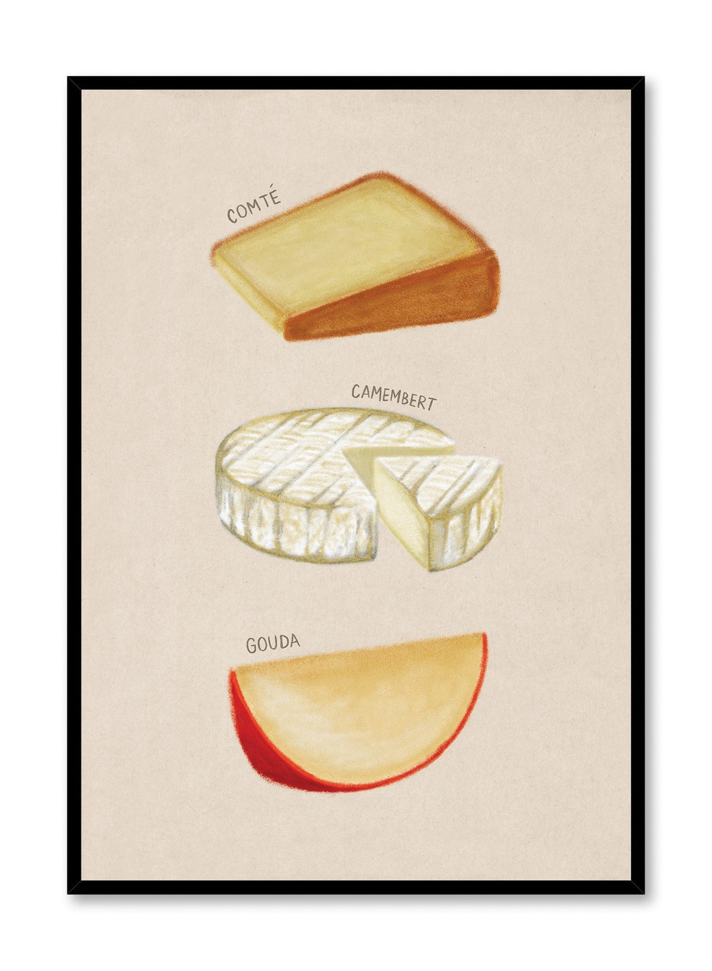 Hand Drawn Cheeses 2, Poster