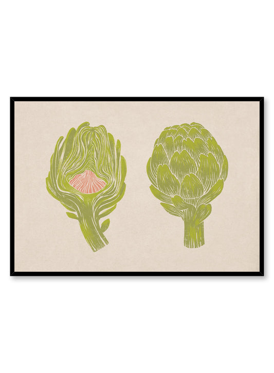 Artichoke Duotone Print, Poster