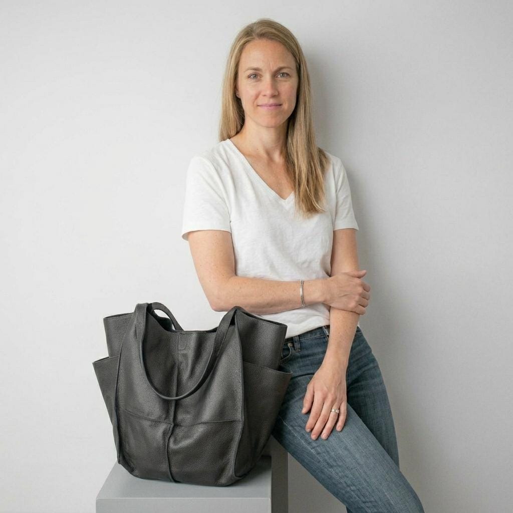 Oversized Black Leather Weekender Tote | Slouchy Shoulder Bag for Everyday Use