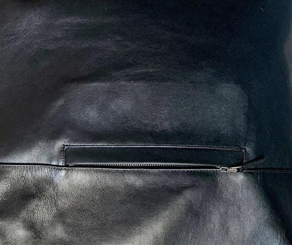 The Ultimate All-Day Shopper: Genuine Soft-Touch Black Leather