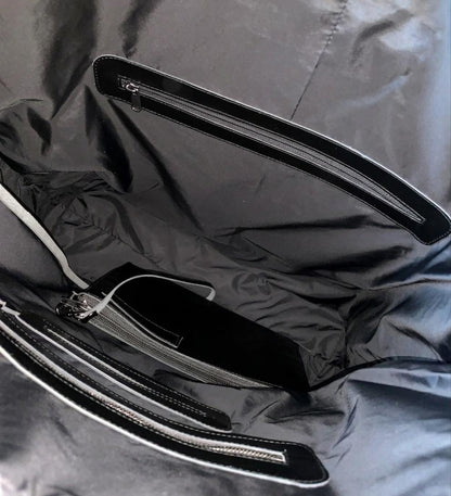 The Ultimate All-Day Shopper: Genuine Soft-Touch Black Leather