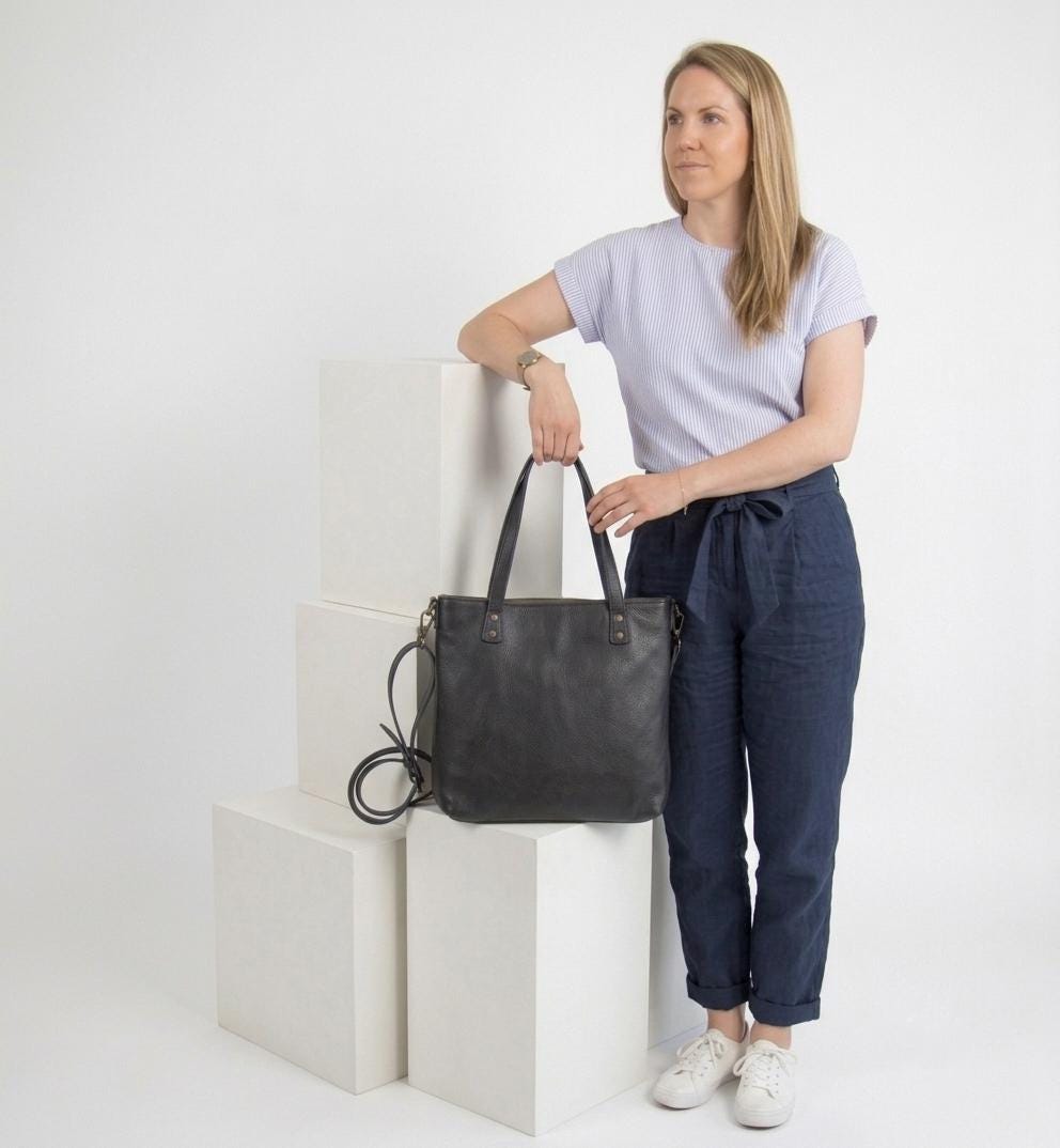 The Artisan Black Leather Tote: Versatile Shopper & Shoulder Bag