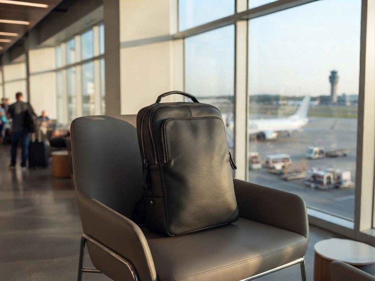 Full Grain Black Leather Backpack, Handmade Laptop Bag, Minimalist Commuter Rucksack