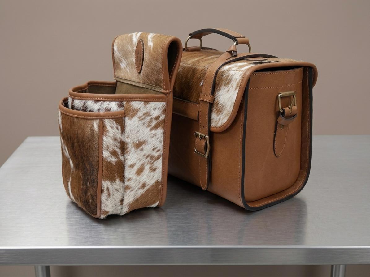 Handcrafted Hair-On Leather Range Bag & Shell Pouch Set – Shooting Gear Matching Belt