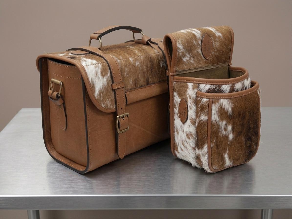 Handcrafted Hair-On Leather Range Bag & Shell Pouch Set – Shooting Gear Matching Belt
