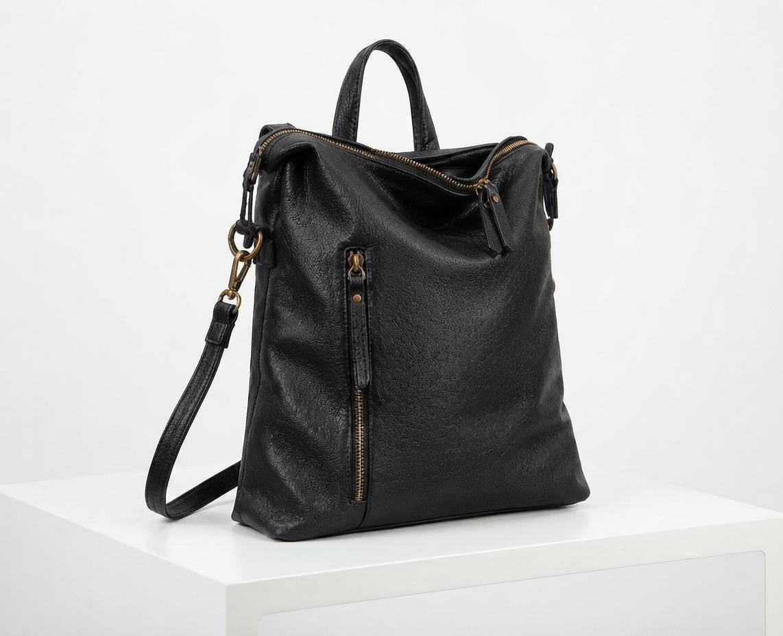 Convertible Leather Backpack Purse, Professional Work Laptop Bag, Handmade Travel Daypack