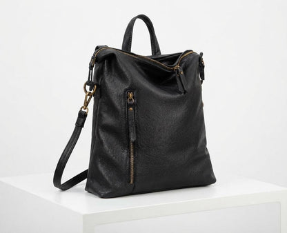 Convertible Leather Backpack Purse, Professional Work Laptop Bag, Handmade Travel Daypack