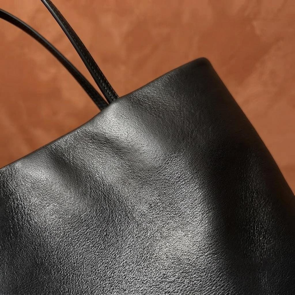Soft Lambskin Leather Mini Tote Bag | Minimalist Top Handle Evening Purse