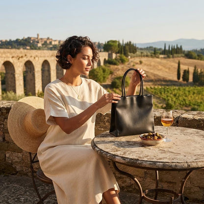 Soft Lambskin Leather Mini Tote Bag | Minimalist Top Handle Evening Purse