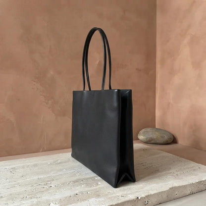 Soft Lambskin Leather Mini Tote Bag | Minimalist Top Handle Evening Purse