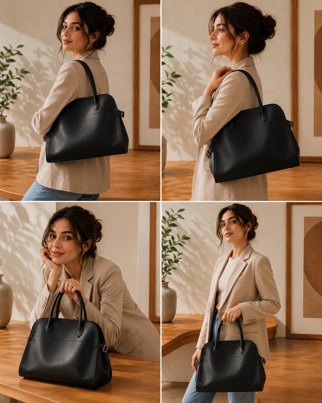 Genuine Suede Leather Tote Bag, Minimalist Cowhide Shoulder Handbag, Everyday Work Purse