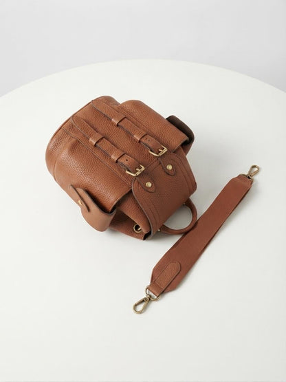 Leather Sling Backpack, Mini Travel Daypack, Hands-Free Purse, Compact Everyday Bag