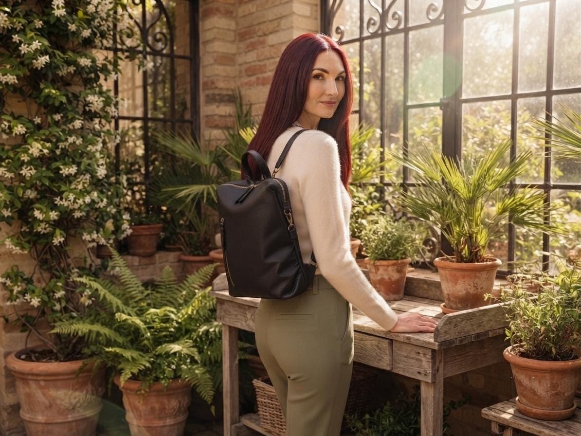 Convertible Leather Backpack Purse, Professional Work Laptop Bag, Handmade Travel Daypack