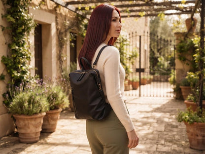 Convertible Leather Backpack Purse, Professional Work Laptop Bag, Handmade Travel Daypack