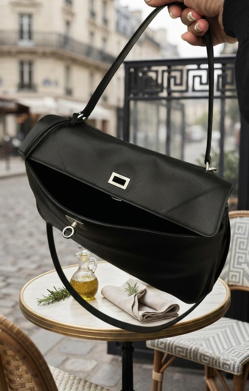 Genuine Leather Shoulder Bag, Vintage Soft Commuter Handbag, Minimal Crossbody Purse