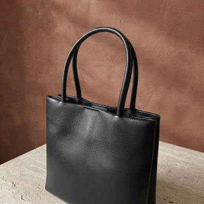 Soft Lambskin Leather Mini Tote Bag | Minimalist Top Handle Evening Purse