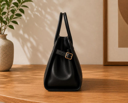 Genuine Suede Leather Tote Bag, Minimalist Cowhide Shoulder Handbag, Everyday Work Purse