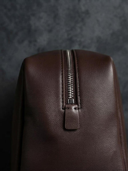 Minimalist Genuine Lambskin Tote Bag, Soft Leather 90s Bowling Purse, Top Handle Shoulder Handbag