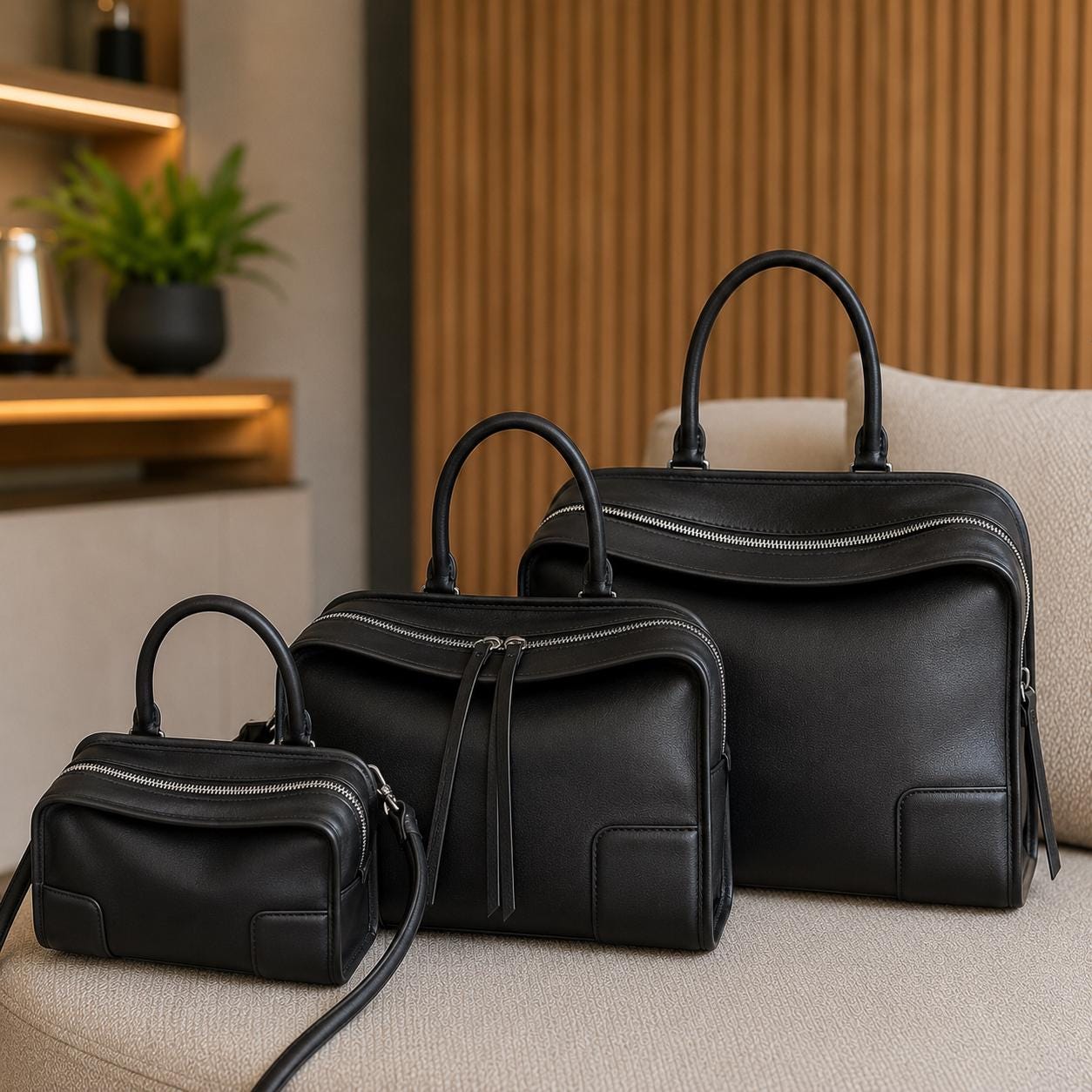 Leather Handbag for Women, Minimal Tote Bag, Top Handle Shoulder Bag, Elegant Everyday Work Purse, Large Capacity Bag